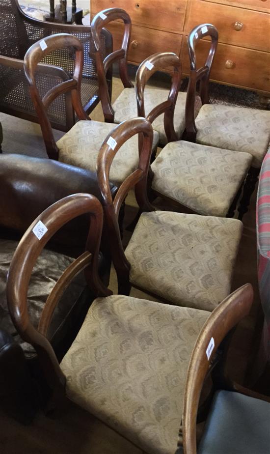 Set 6 Victorian mahogany dining chairs